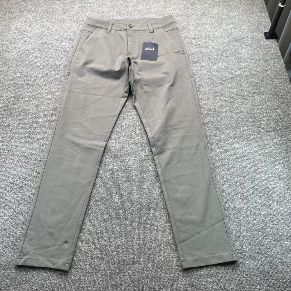 BYLT Everyday Pant 2.0 Mens 33 Charcoal Grey Slim Fit Premium Basics NWT